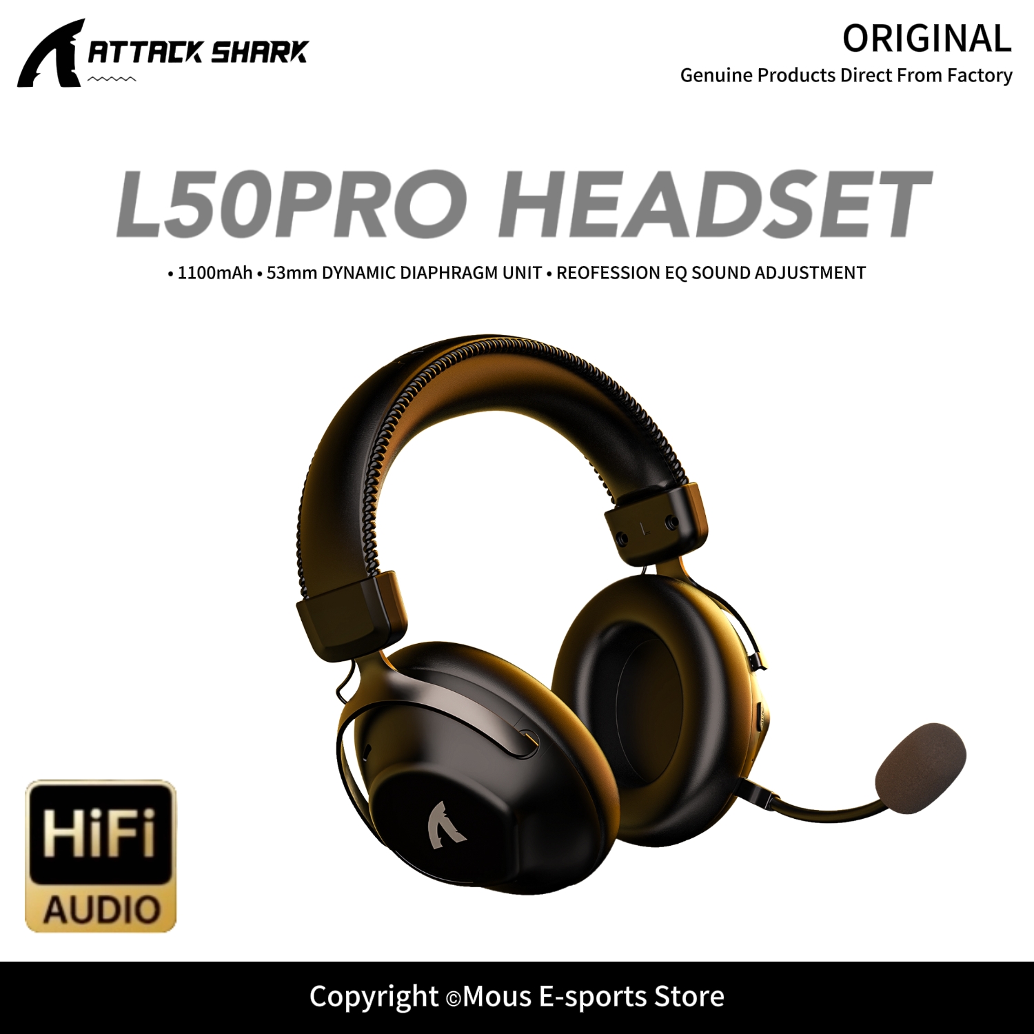 Esports Gaming Gear - سماعة رأس لاسلكية متعددة الأوضاع ATTACK